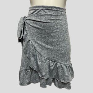 Love U Dear Grey Midi Wrap Skirt